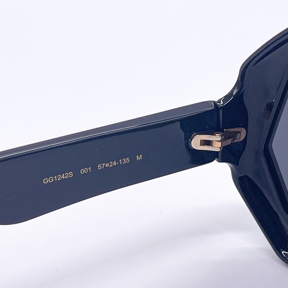 NEW GUCCI GG1242S 001 OVERSIZED ROUND WOMEN’S SUNGLASSES GUCCI GG1242S BLACK - Picture 13 of 15
